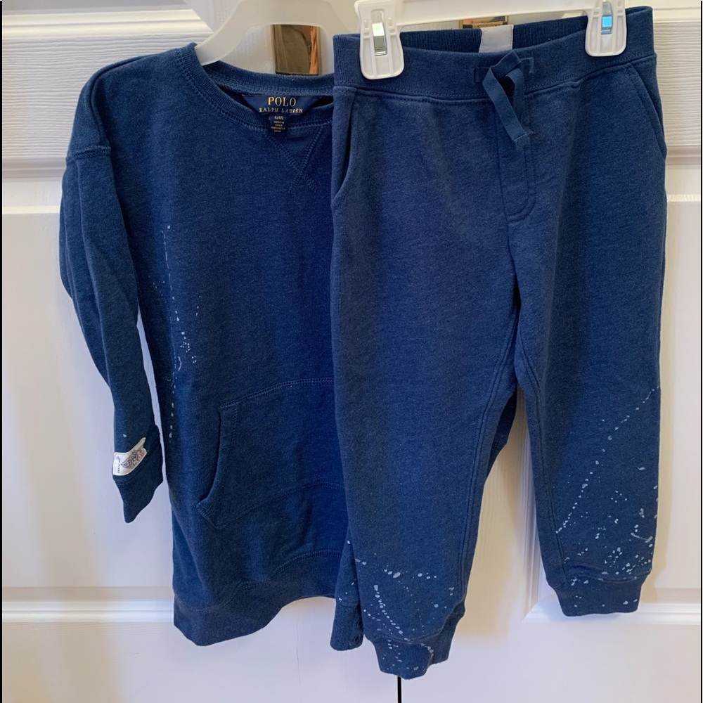 Polo Ralph Lauren blue sweatsuit. Top and bottom. As good as new. Never worn.